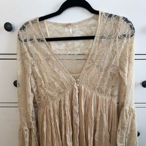 Free people cream lace dress